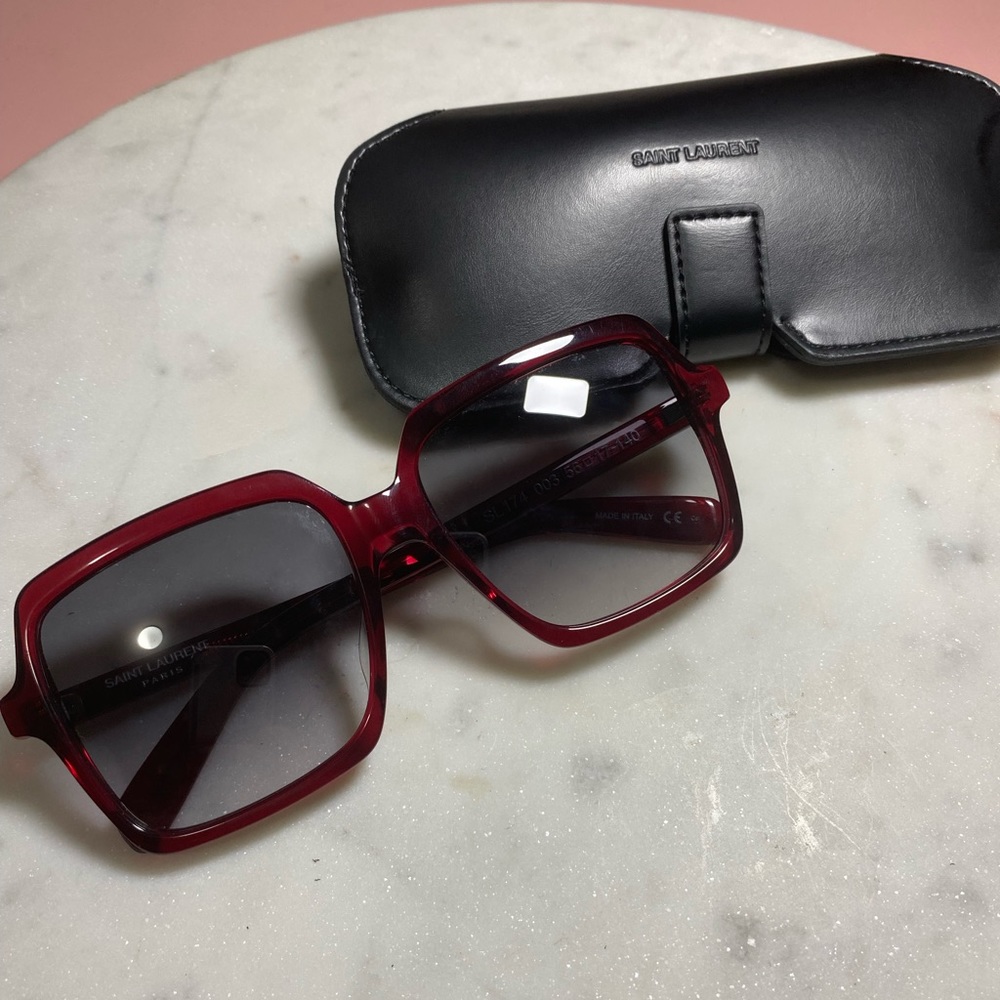 Red Saint Laurent sunglasses